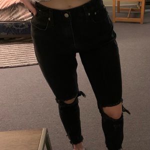 Abercrombie curve love black ripped jeans